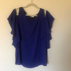 Blue off the shoulder blouse